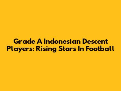 **Grade A Indonesian Descent Players: Rising Stars In Football**