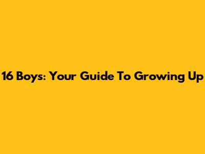16 Boys: Your Guide To Growing Up