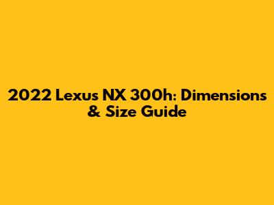 2022 Lexus NX 300h: Dimensions & Size Guide