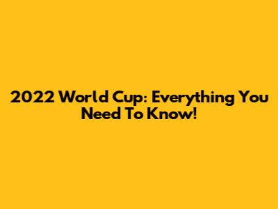 2022 World Cup: Everything You Need To Know!
