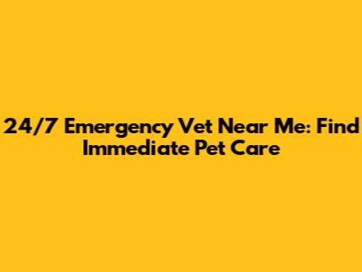 24/7 Emergency Vet Near Me: Find Immediate Pet Care