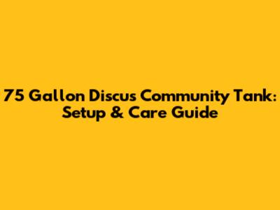 75 Gallon Discus Community Tank: Setup & Care Guide