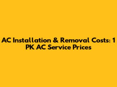 AC Installation & Removal Costs: 1 PK AC Service Prices