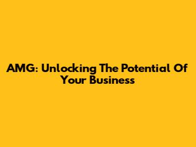 AMG: Unlocking The Potential Of Your Business