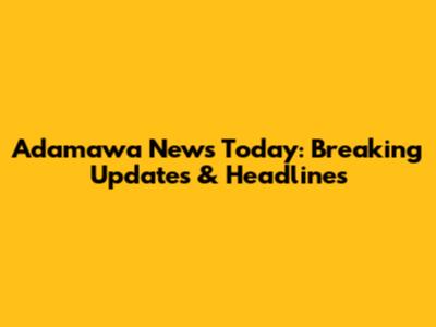 Adamawa News Today: Breaking Updates & Headlines