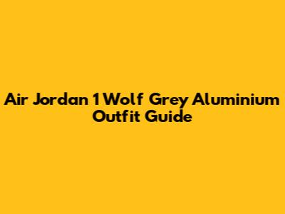 Air Jordan 1 Wolf Grey Aluminium Outfit Guide