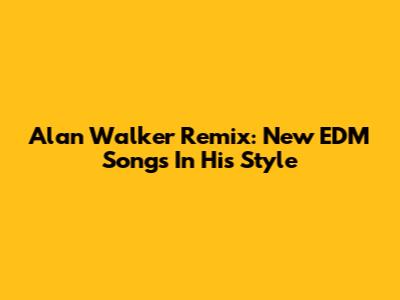 Alan Walker Remix: New EDM Songs In His Style
