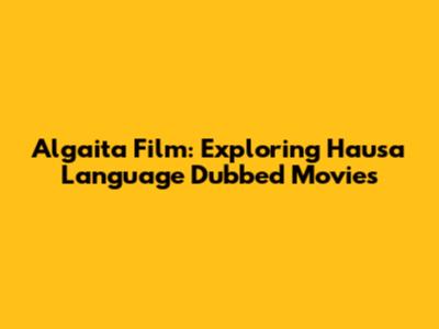 Algaita Film: Exploring Hausa Language Dubbed Movies