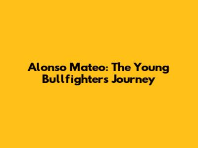 Alonso Mateo: The Young Bullfighter's Journey