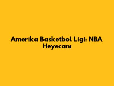 Amerika Basketbol Ligi: NBA Heyecanı