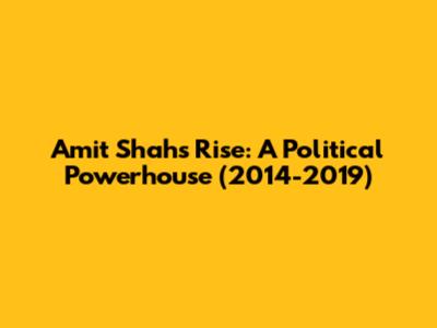 Amit Shah's Rise: A Political Powerhouse (2014-2019)