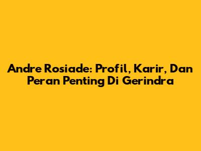 Andre Rosiade: Profil, Karir, Dan Peran Penting Di Gerindra