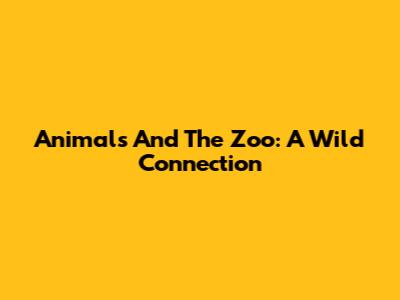Animals And The Zoo: A Wild Connection