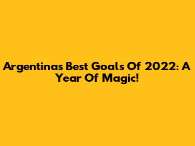 Argentina's Best Goals Of 2022: A Year Of Magic!