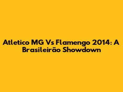 Atletico MG Vs Flamengo 2014: A Brasileirão Showdown