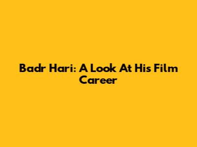 Badr Hari: A Look At His Film Career