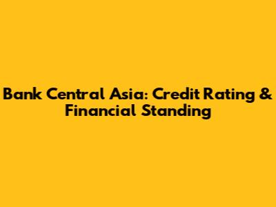 Bank Central Asia: Credit Rating & Financial Standing