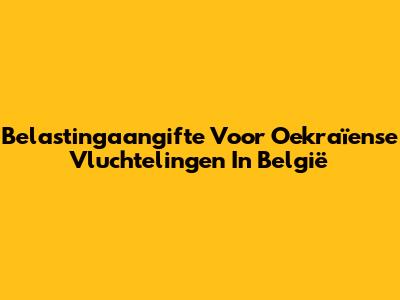 Belastingaangifte Voor Oekraïense Vluchtelingen In België
