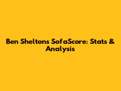 Ben Shelton's SofaScore: Stats & Analysis
