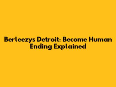 Berleezy's Detroit: Become Human Ending Explained