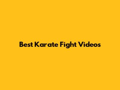 Best Karate Fight Videos