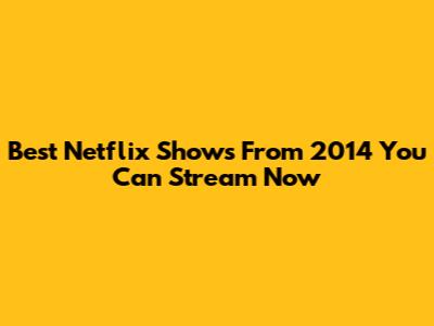 Best Netflix Shows From 2014 You Can Stream Now