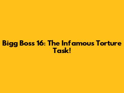 Bigg Boss 16: The Infamous Torture Task!
