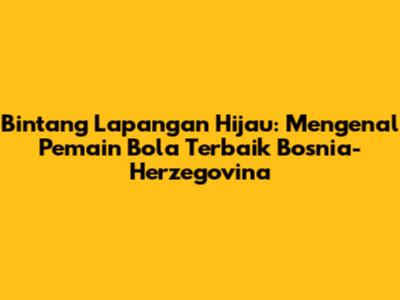 Bintang Lapangan Hijau: Mengenal Pemain Bola Terbaik Bosnia-Herzegovina