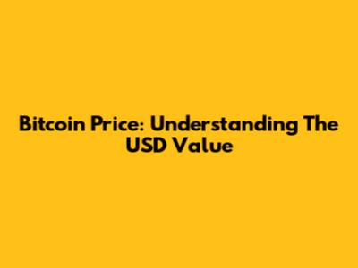 Bitcoin Price: Understanding The USD Value