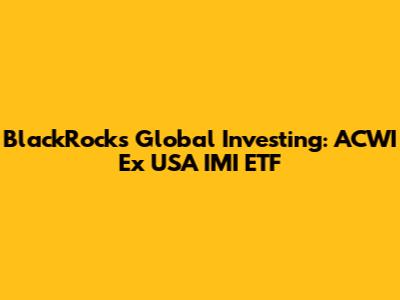 BlackRock's Global Investing: ACWI Ex USA IMI ETF