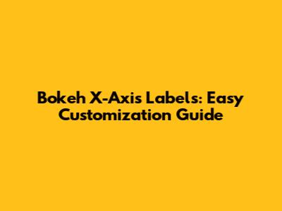 Bokeh X-Axis Labels: Easy Customization Guide