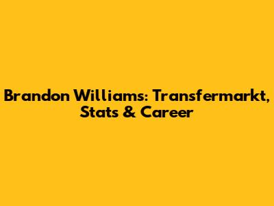 Brandon Williams: Transfermarkt, Stats & Career