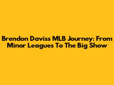 Brendon Davis's MLB Journey: From Minor Leagues To The Big Show