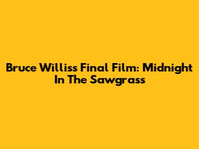 Bruce Willis's Final Film: Midnight In The Sawgrass
