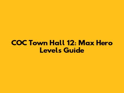 COC Town Hall 12: Max Hero Levels Guide