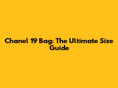 Chanel 19 Bag: The Ultimate Size Guide