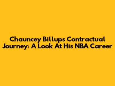 Chauncey Billups' Contractual Journey: A Look At His NBA Career