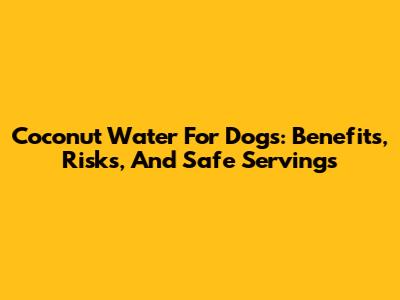 Coconut Water For Dogs: Benefits, Risks, And Safe Servings