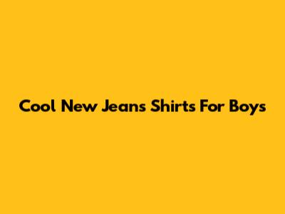Cool New Jeans Shirts For Boys