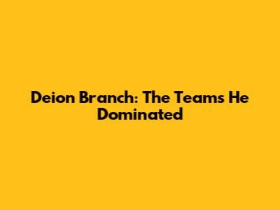 Deion Branch: The Teams He Dominated