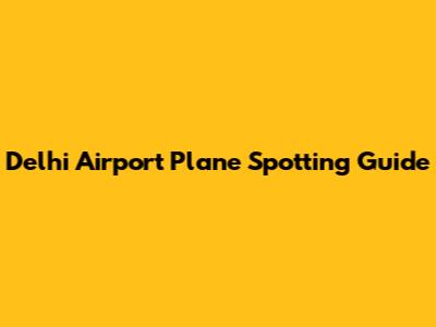 Delhi Airport Plane Spotting Guide