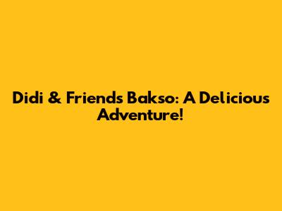 Didi & Friends Bakso: A Delicious Adventure!
