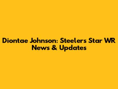 Diontae Johnson: Steelers' Star WR News & Updates
