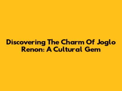 Discovering The Charm Of Joglo Renon: A Cultural Gem