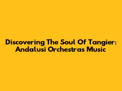 Discovering The Soul Of Tangier: Andalusi Orchestra's Music