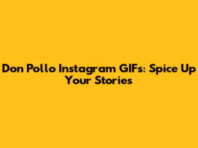 Don Pollo Instagram GIFs: Spice Up Your Stories
