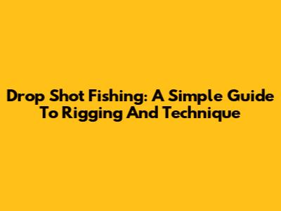 Drop Shot Fishing: A Simple Guide To Rigging And Technique