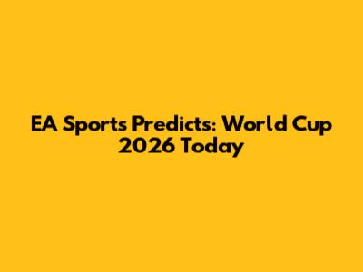 EA Sports Predicts: World Cup 2026 Today