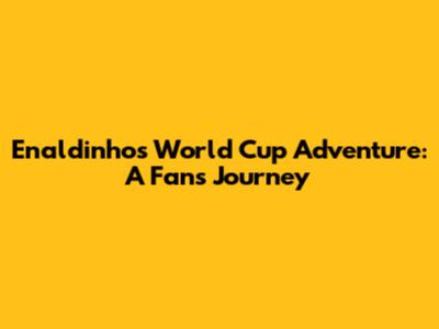 Enaldinho's World Cup Adventure: A Fan's Journey