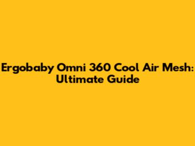 Ergobaby Omni 360 Cool Air Mesh: Ultimate Guide